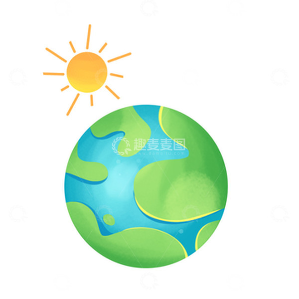 源文件下载【趣麦麦图】-世界地球日手绘地球元素