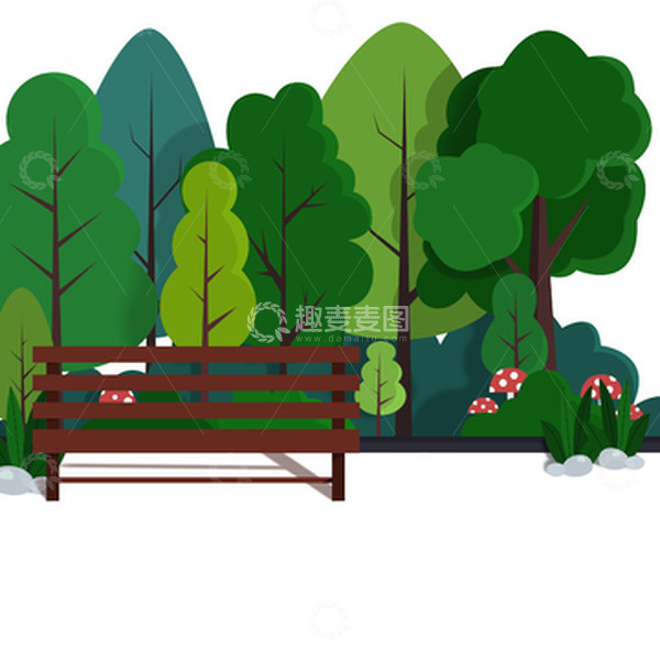 源文件下载【趣麦麦图】扁平风春夏公园街景