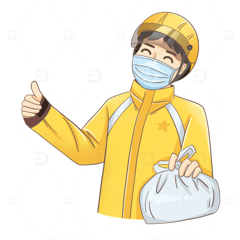劳动节外卖小哥为劳动点赞插画人物劳动光荣