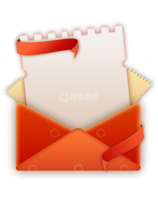 源文件下载【趣麦麦图】红色信封白底票根活动红包