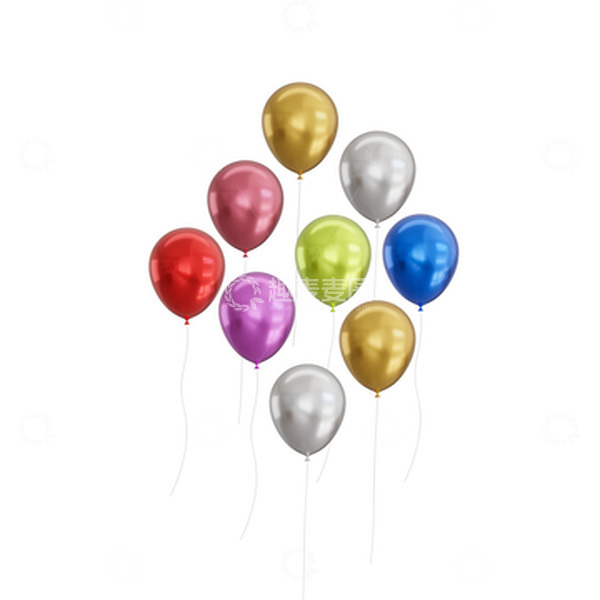 源文件下载【趣麦麦图】3D彩色金属气球素材