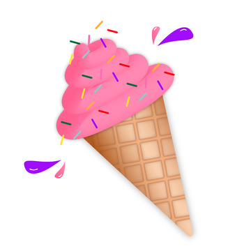 夏天甜品可爱3D立体甜筒冰淇淋