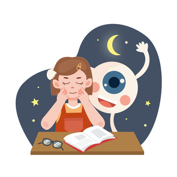 爱护眼睛卡通人物元素