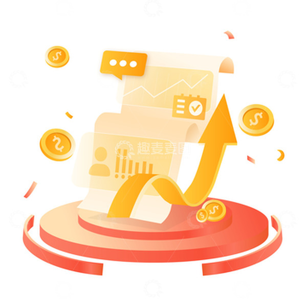 源文件下载【趣麦麦图】扁平化科技金融箭头上升发展装饰插画