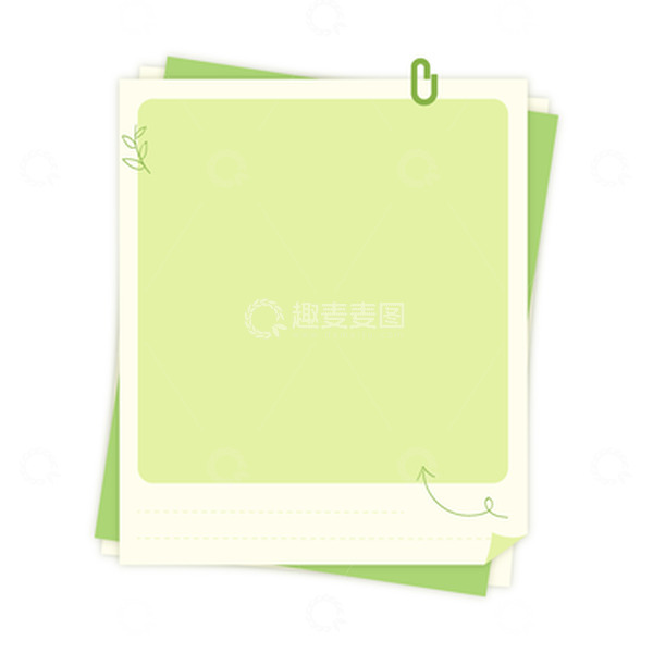 源文件下载【趣麦麦图】-春天绿色小清新扁平边框元素