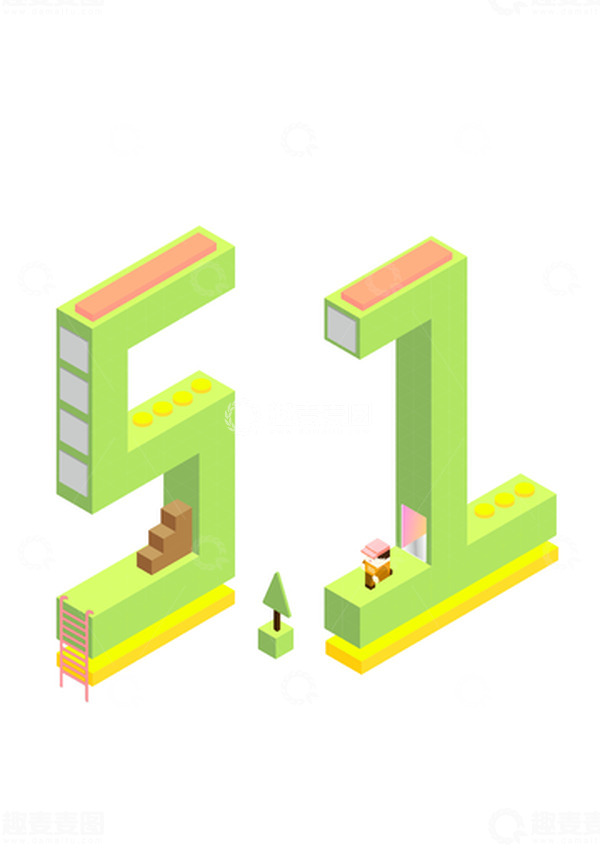 源文件下载【趣麦麦图】2.5D插画AI劳动节5.1