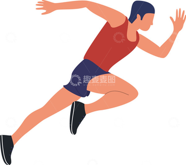 源文件下载【趣麦麦图】-跑步运动人物扁平元素