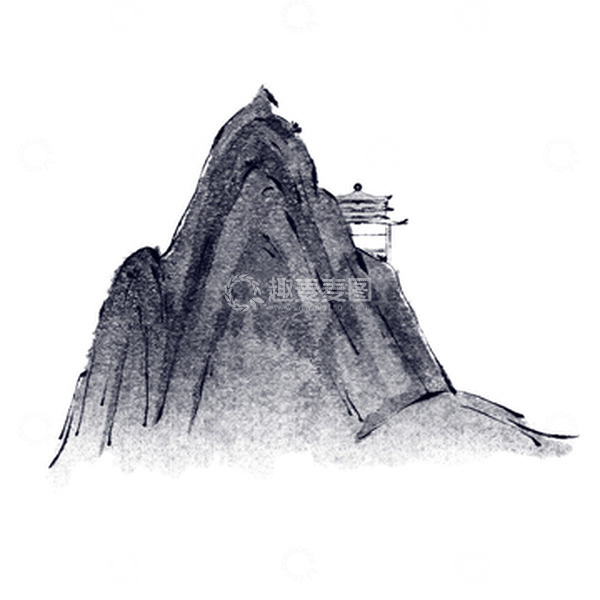 源文件下载【趣麦麦图】-水墨装饰山体
