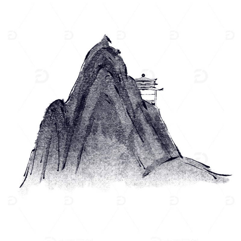 水墨装饰山体