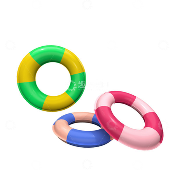 源文件下载【趣麦麦图】彩色3D立体夏日立夏游泳圈救生圈元素