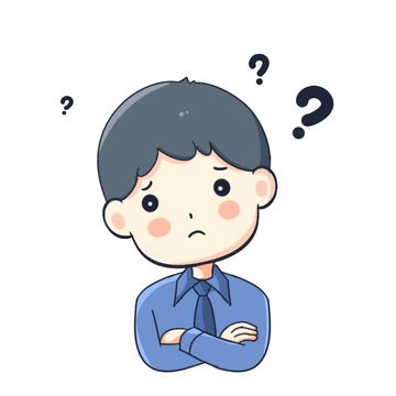 卡通疑惑的人元素