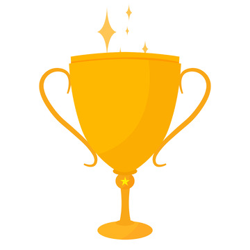 卡通金色奖杯矢量元素