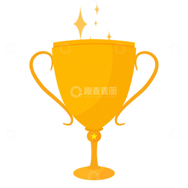 源文件下载【趣麦麦图】-卡通金色奖杯矢量元素