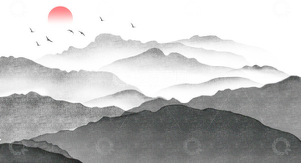 源文件下载【趣麦麦图】-水墨山水背景