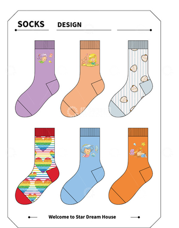 源文件下载【趣麦麦图】儿童袜子设计