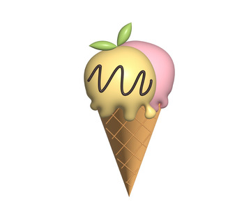 3D冰激淋夏天