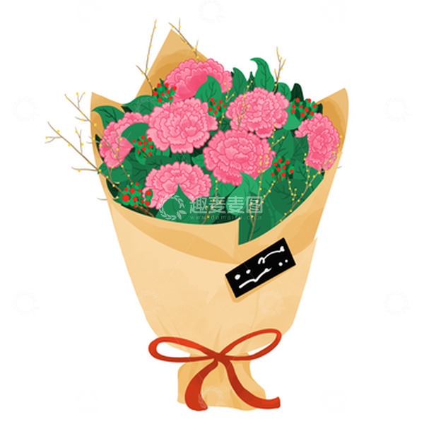 源文件下载【趣麦麦图】母亲节粉色康乃馨花束