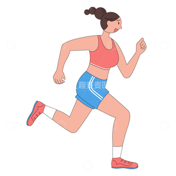 源文件下载【趣麦麦图】亚运会跑步运动员女孩