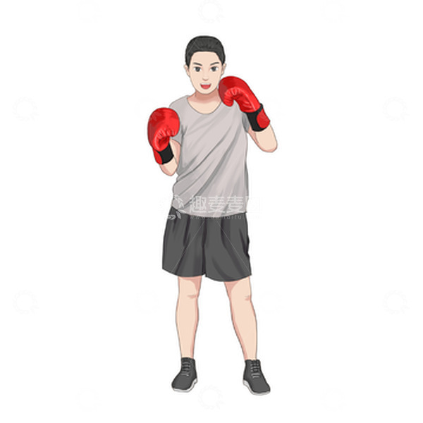 源文件下载【趣麦麦图】亚运会拳击运动员