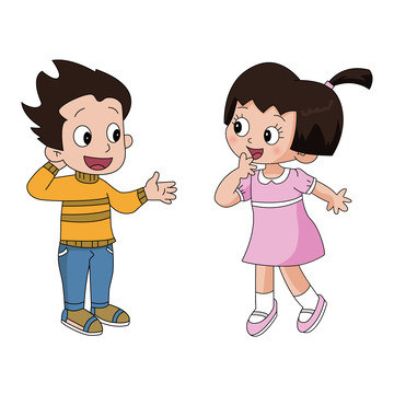 讲话对话小朋友男孩女孩
