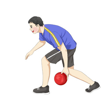 亚运会运动员打保龄球的男生