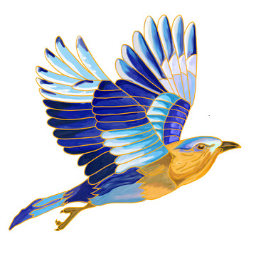鸟，蓝色，飞，动物，黄色