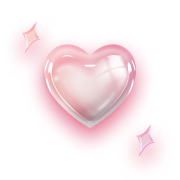 520情人节渐变酸性元素爱心玻璃星星元素