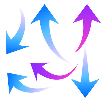 科技蓝紫渐变箭头矢量元素