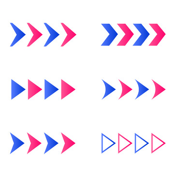 彩色跑马灯箭头矢量元素