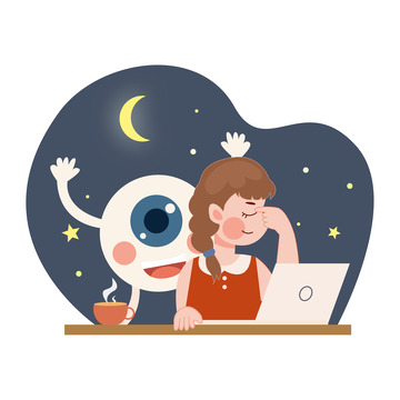 爱护眼睛卡通小孩元素