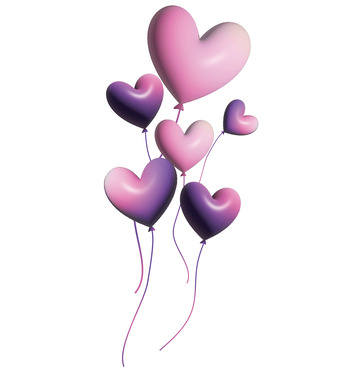 粉红浪漫气球元素