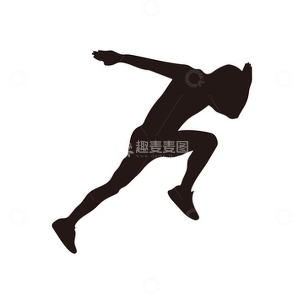 源文件下载【趣麦麦图】-矢量短跑运动员剪影
