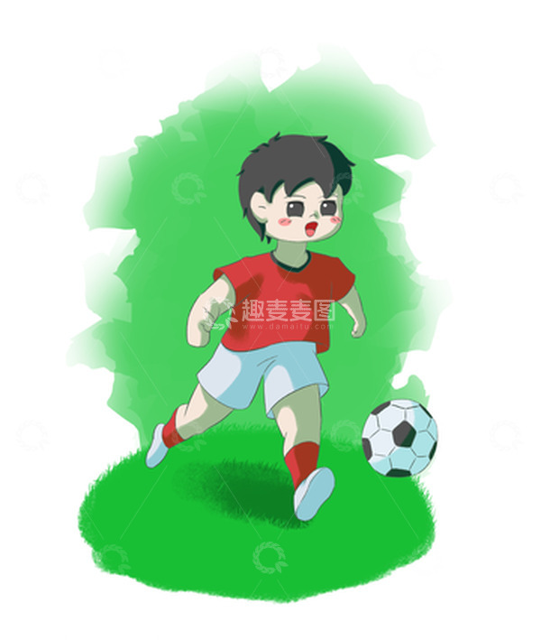 源文件下载【趣麦麦图】亚运会手绘足球小场景插画元素