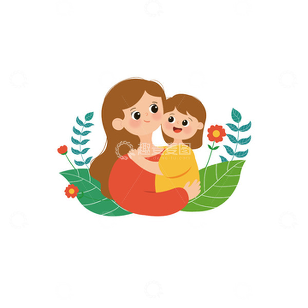 源文件下载【趣麦麦图】温馨母亲节矢量人物元素
