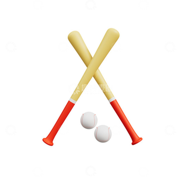 源文件下载【趣麦麦图】3D立体棒球