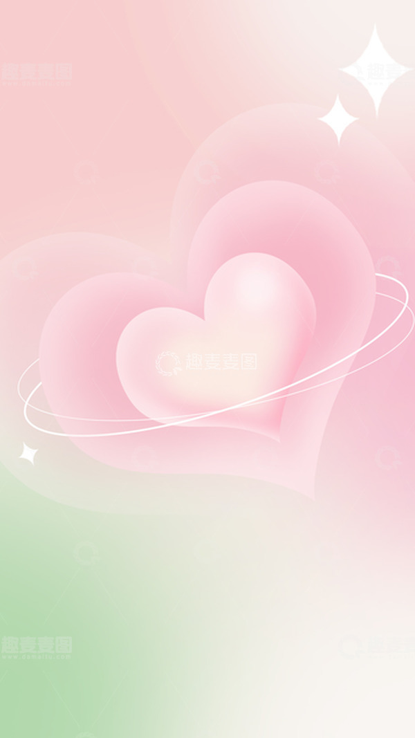 源文件下载【趣麦麦图】渐变弥散爱心背景情人节520