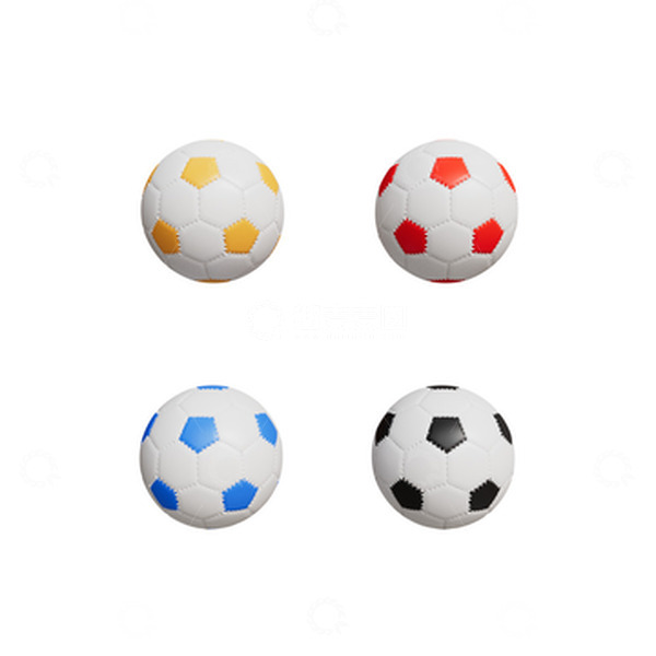 源文件下载【趣麦麦图】3D立体足球