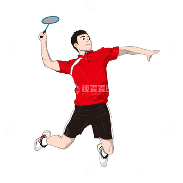 源文件下载【趣麦麦图】矢量羽毛球运动员