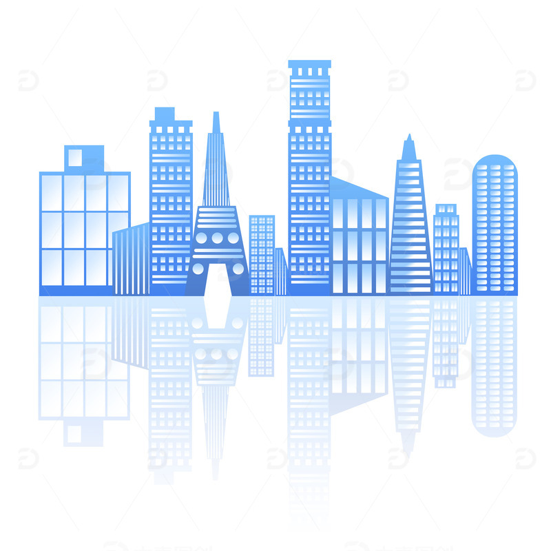 源文件下载【趣麦麦图】-科技风手绘扁平化建筑城市