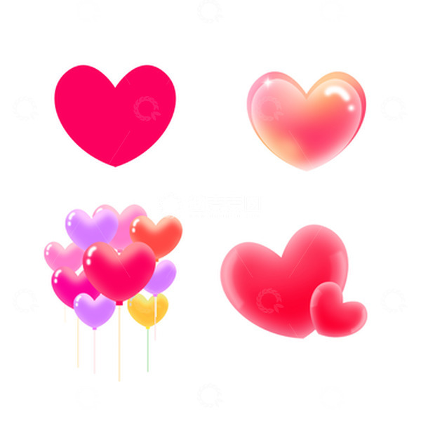 源文件下载【趣麦麦图】情人节520告白红色心形爱心浪漫元素