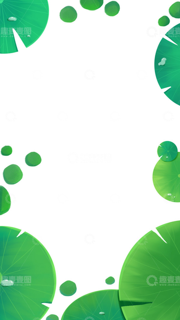 源文件下载【趣麦麦图】手绘立夏夏天质感纹理荷叶背景装饰