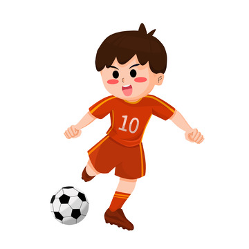 亚运会足球踢球射门儿童卡通运动健儿