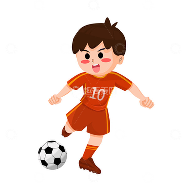 源文件下载【趣麦麦图】亚运会足球踢球射门儿童卡通运动健儿