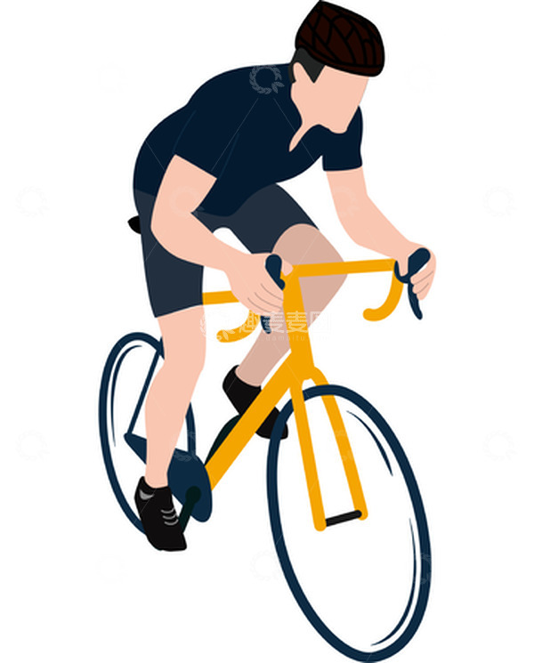 源文件下载【趣麦麦图】-运动会上骑行自行车的男人