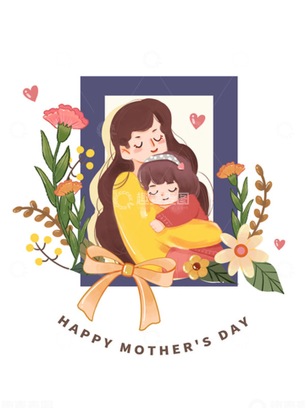 源文件下载【趣麦麦图】装饰花朵蝴蝶结爱心可拆分母亲节元素