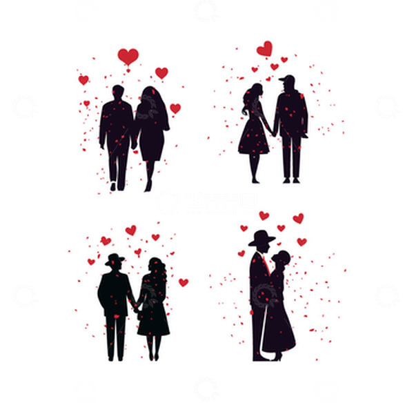 源文件下载【趣麦麦图】520情人节剪影