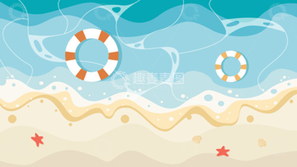 源文件下载【趣麦麦图】夏季海边海浪沙滩背景
