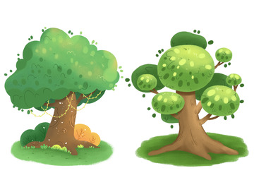 绿色茂盛的大树儿插元素