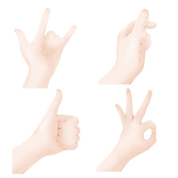 手绘手部手指素材