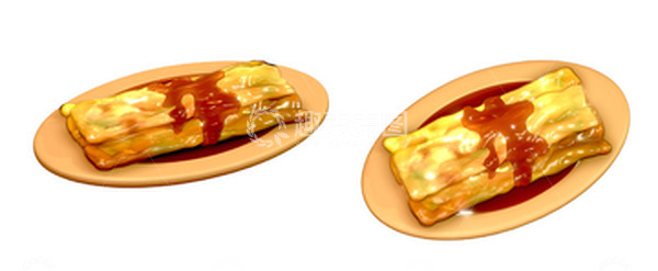 源文件下载【趣麦麦图】3D建模广东肠粉元素